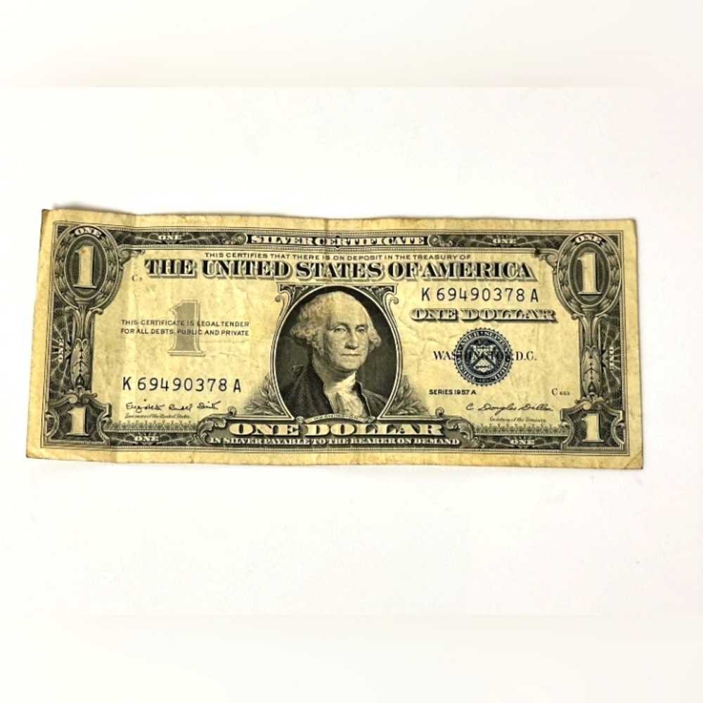 Series 1957 A Dollar $1 Bill Blue Seal Silver Certification
